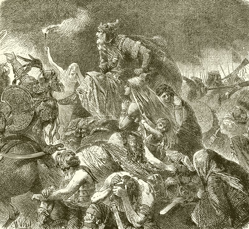 Attila at the Battle of Chalons by English School
