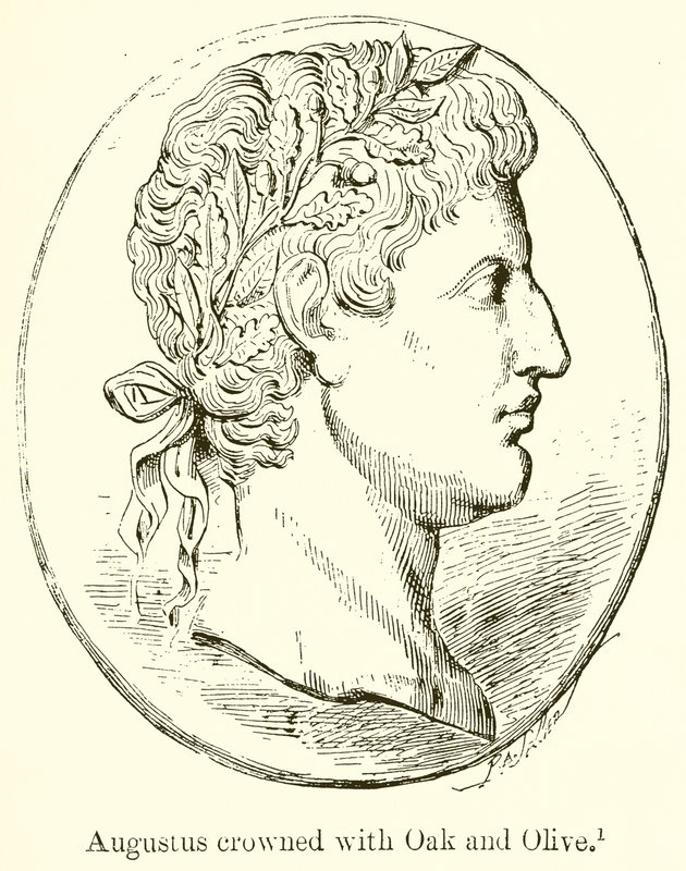 Augustus crowned with Oak and Olive by English School