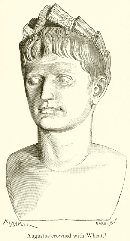 Augustus crowned with Wheat by English School
