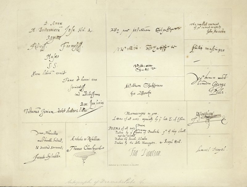 Autographs of Dramatic Poets by English School
