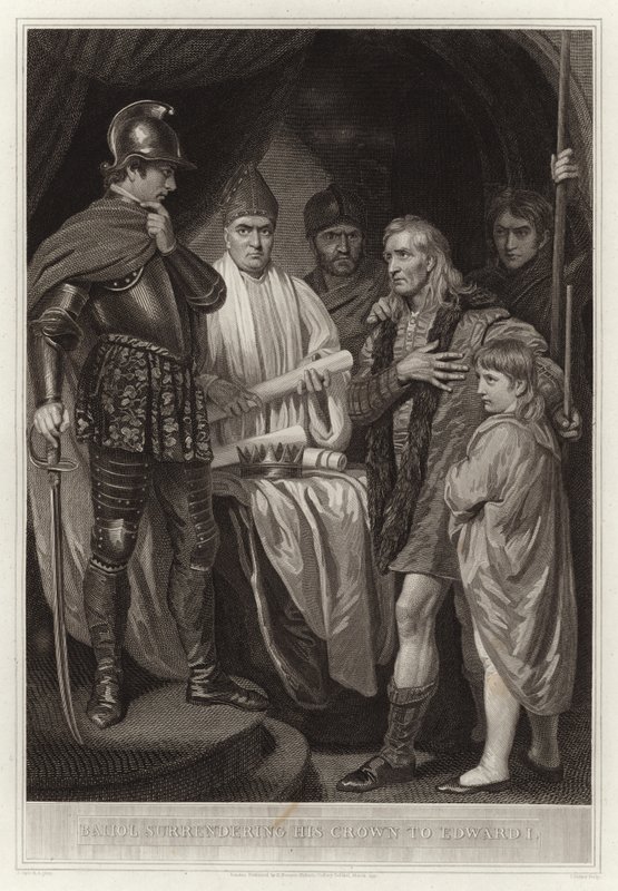 Baliol Surrendering His Crown to Edward I by English School