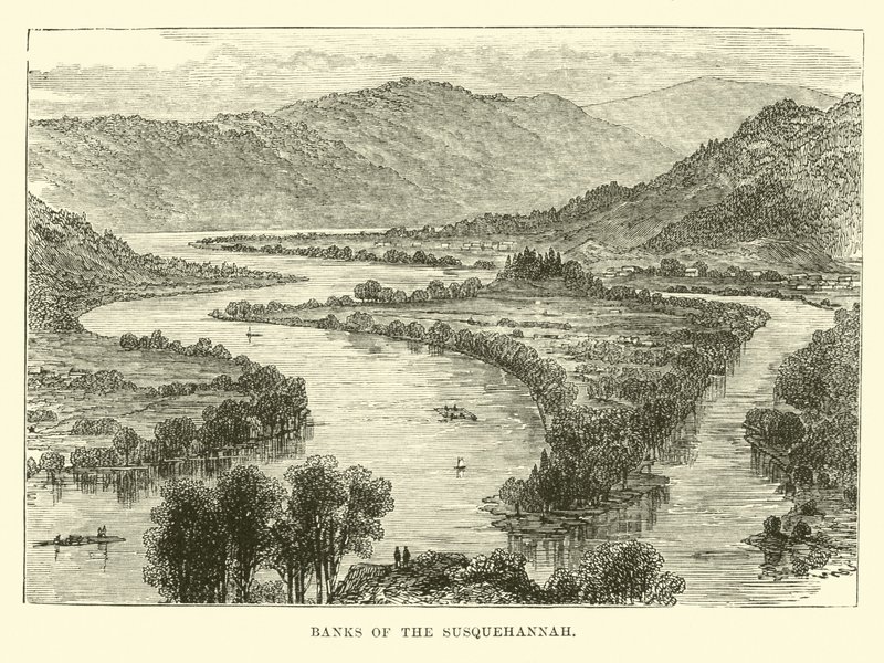 Banks of the Susquehannah by English School