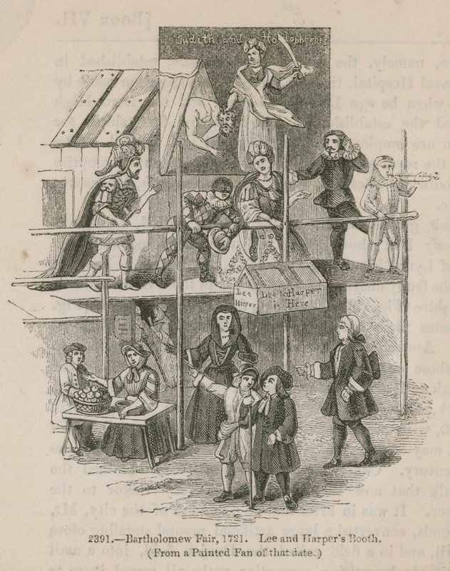 Bartholomew Fair, 1721; Lee and Harpers Booth by English School