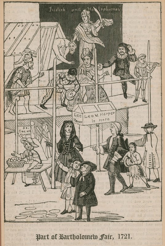 Bartholomew Fair, 1721; Lee and Harpers Booth by English School