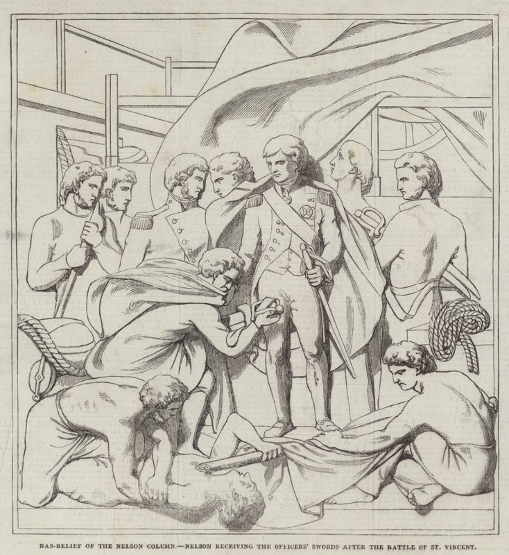 Bas-Relief of the Nelson Column, Nelson receiving the Officers