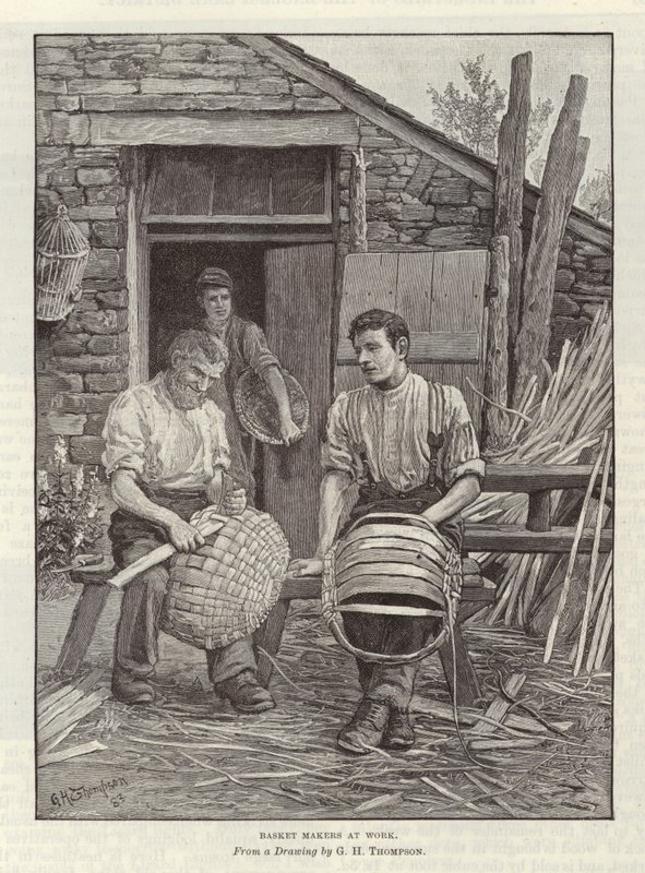 Basket Makers at Work by English School