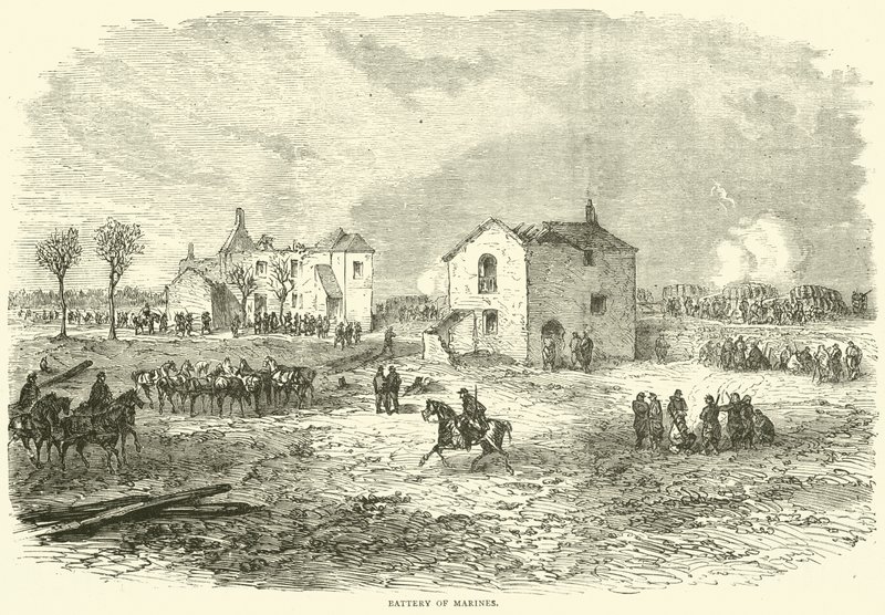 Battery of Marines by English School