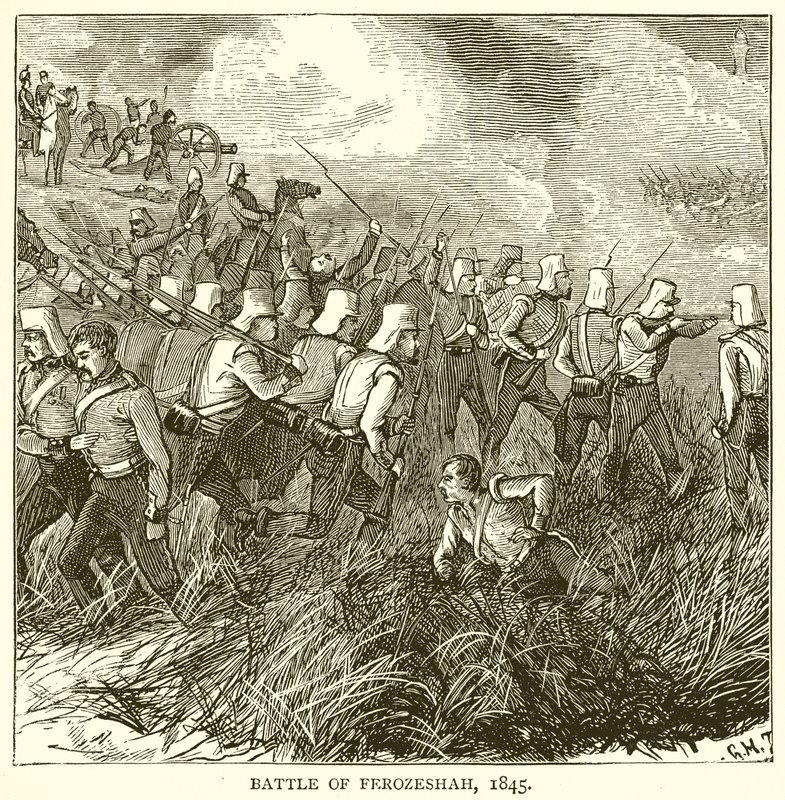 Battle of Ferozeshah, 1845 by English School