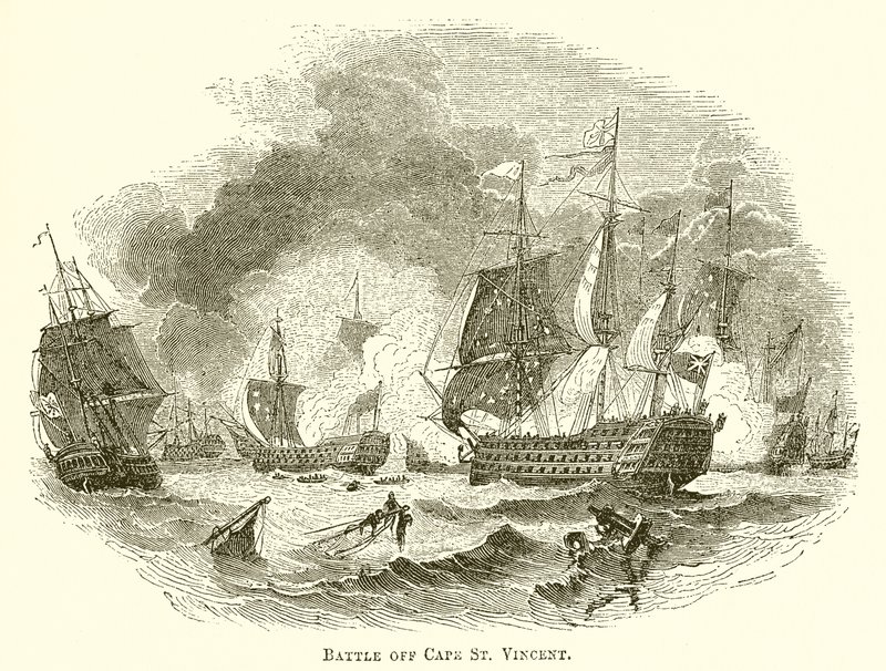 Battle off Cape St. Vincent by English School