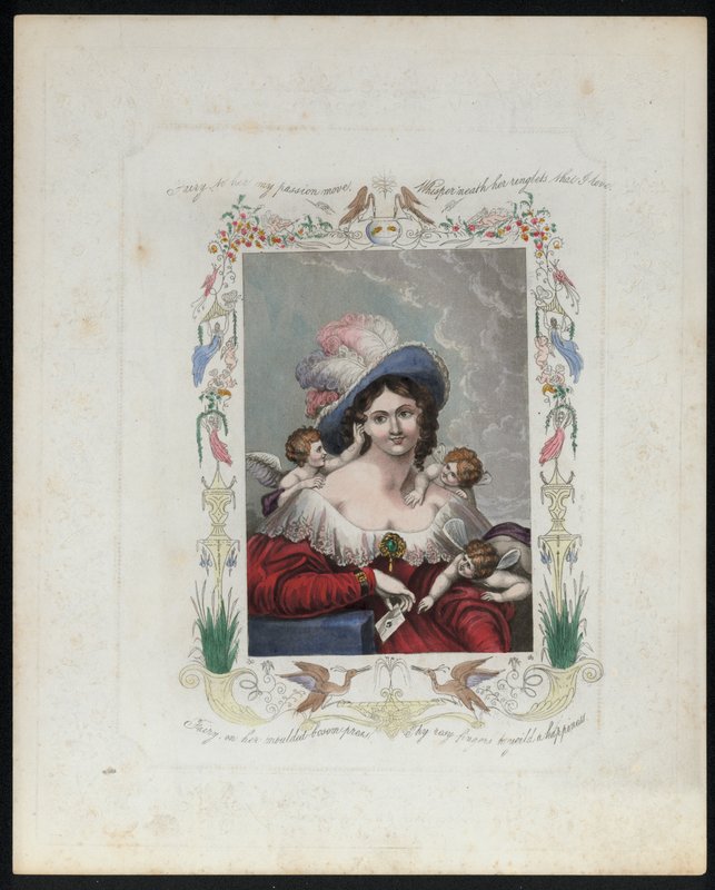 Beautiful woman surrounded by fairies by English School