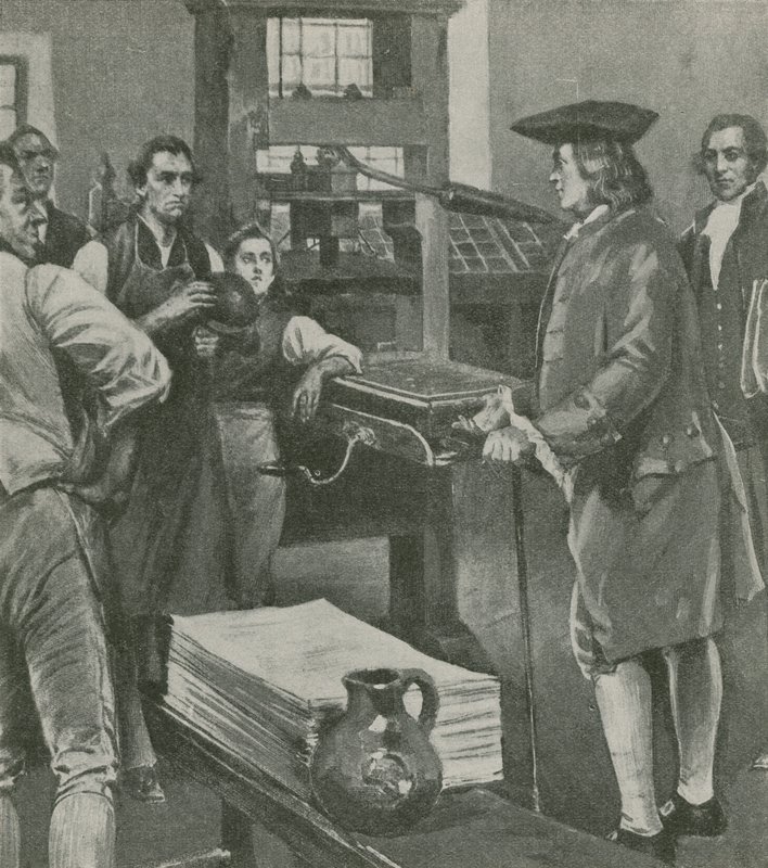 Benjamin Franklin Calling at His Old Master