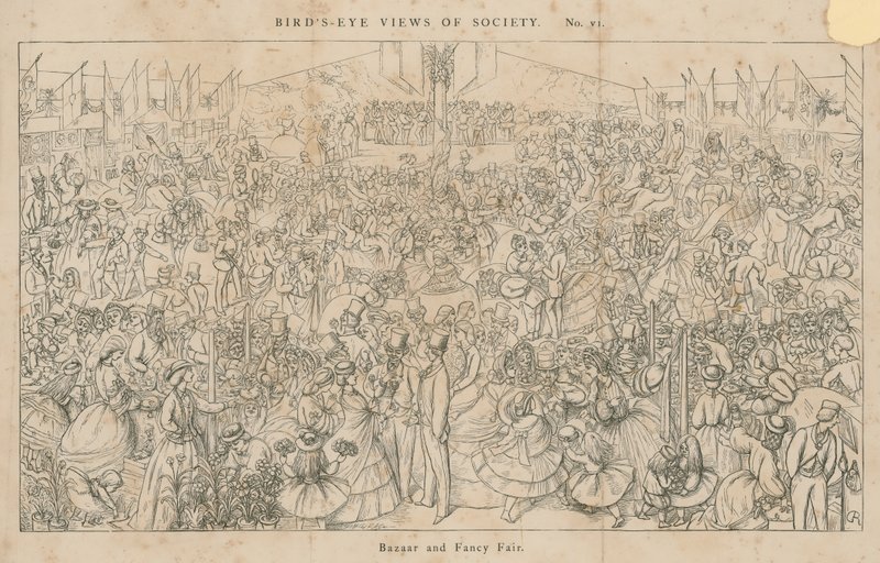 Birds-Eye View of Society: Bazaar and Fancy Fair by English School