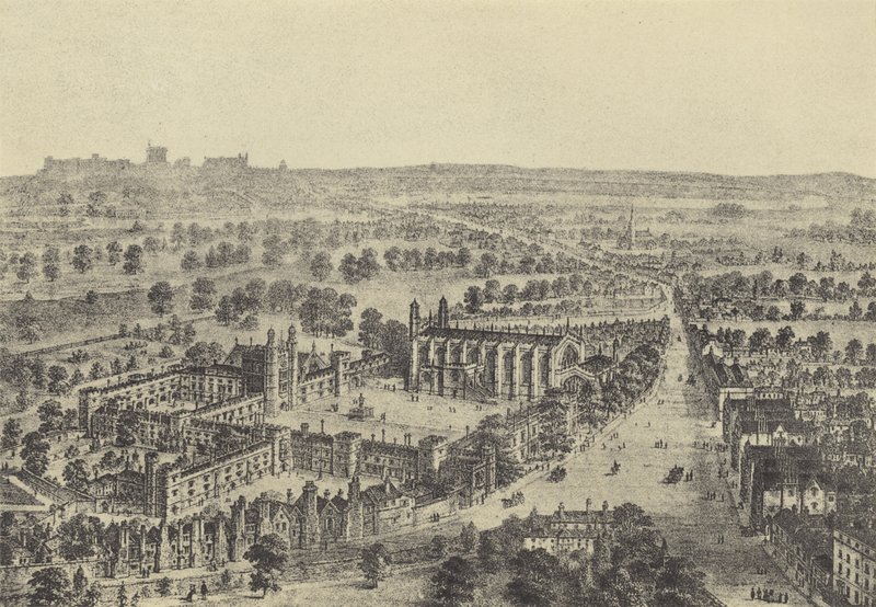 Birds Eye View of Eton and Windsor by English School