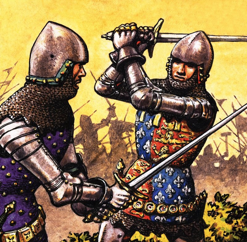 Black Prince at Crecy by English School