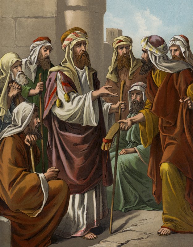 Boaz purchasing the inheritance of Elimelech by English School