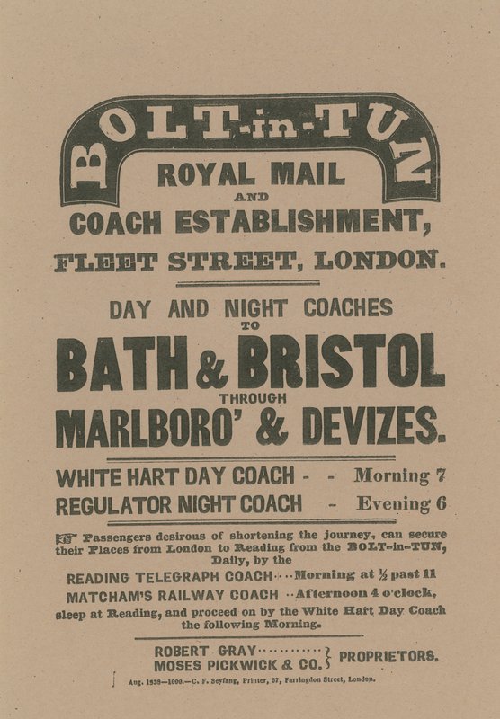 Bolt-in-Tun Royal Mail and Coach Establishment by English School