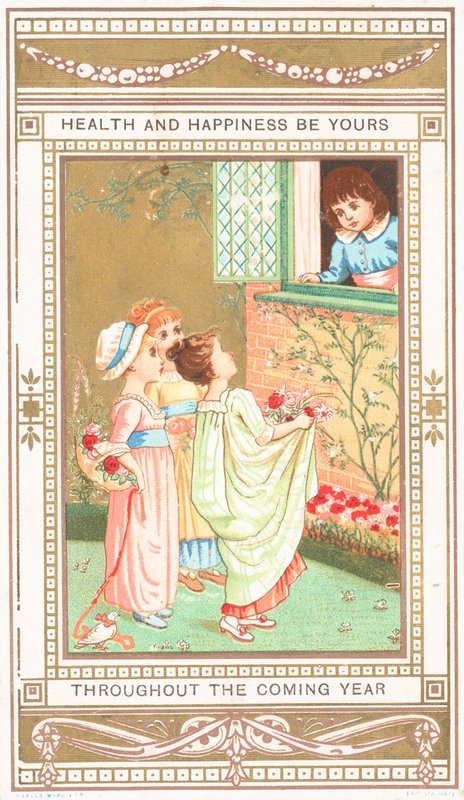 Boy talking to girls from window by English School