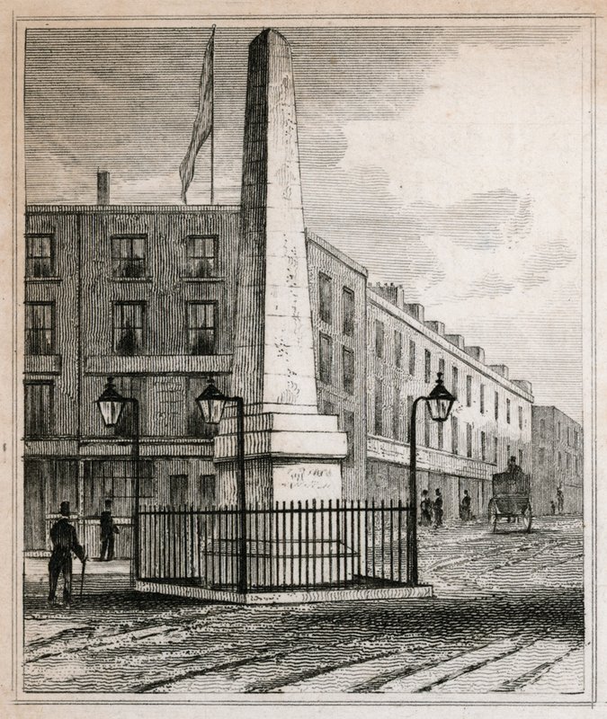 Brass Crosbys Obelisk by English School