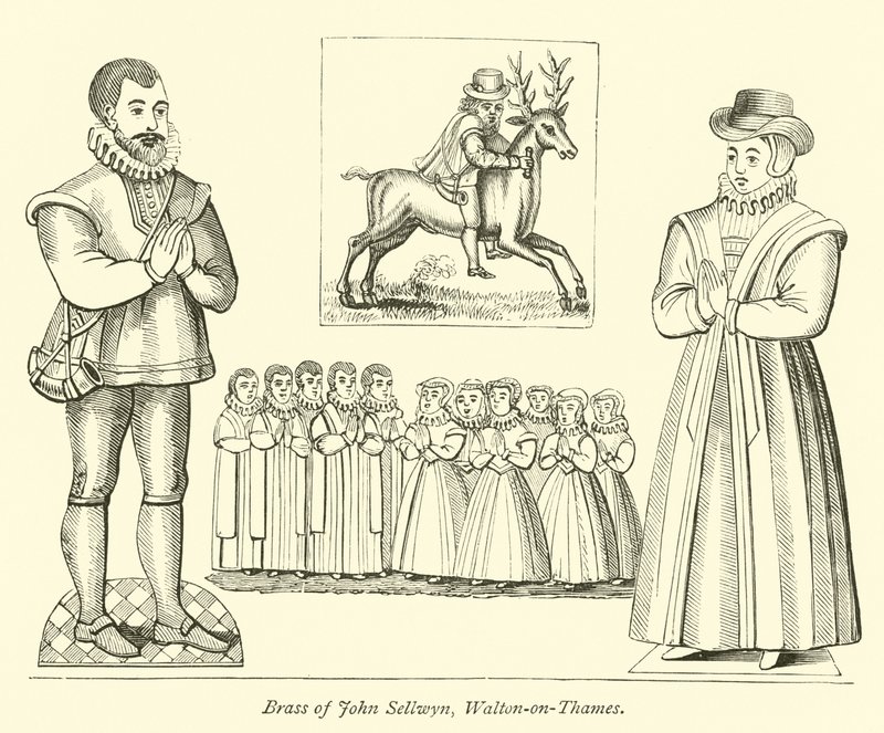 Brass of John Sellwyn, Walton-on-Thames by English School