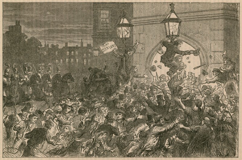 Bread Riot at the Entrance to the House of Commons, 1815 by English School