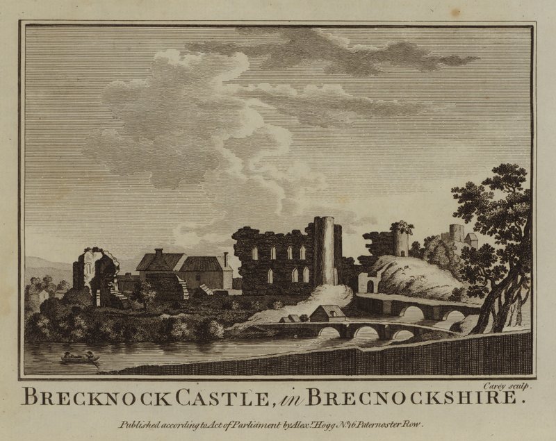 Brecknock Castle, in Brecknockshire by English School