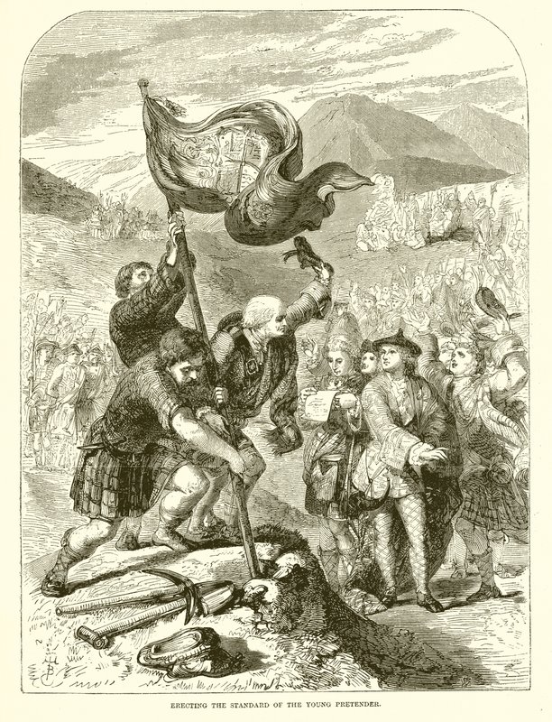 Erecting the Standard of the Young Pretender by English School