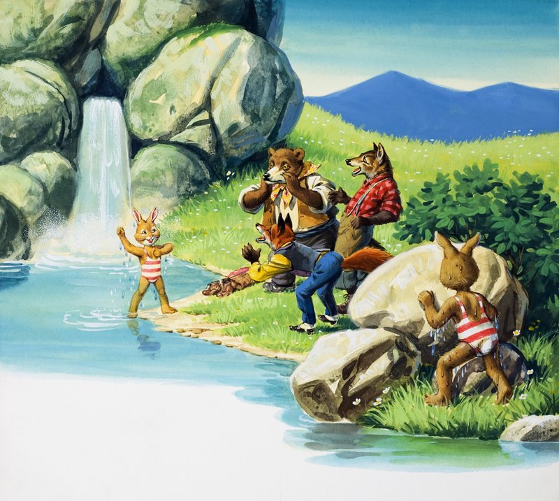 Brer Rabbit swimming by English School