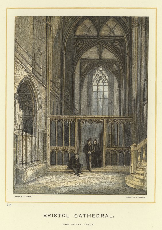 Bristol Cathedral, The North Aisle by English School