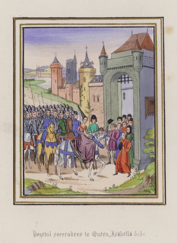 Bristol surrenders to Queen Isabella by English School