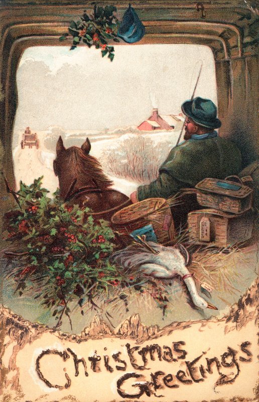 British Christmas cards by English School