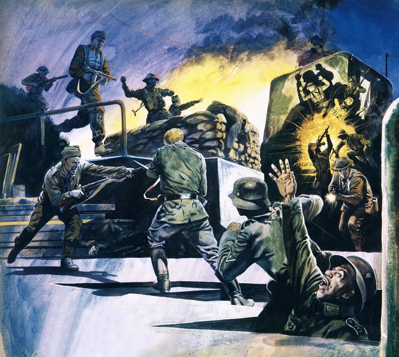 British Commandos in Action by English School