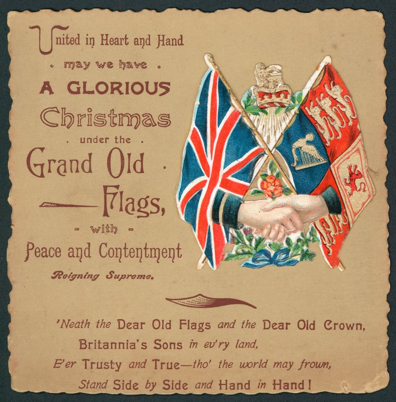 British Flags, Christmas Card by English School