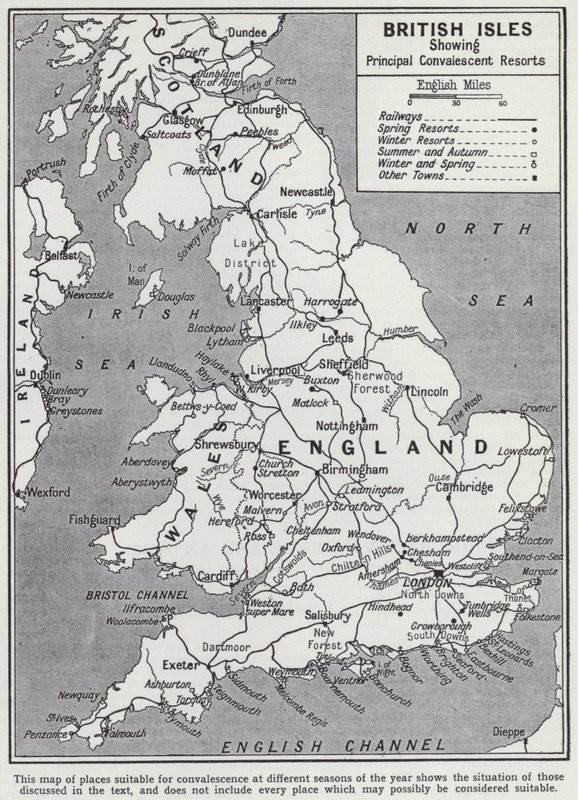 British Isles, Principal Convalescent Resorts by English School