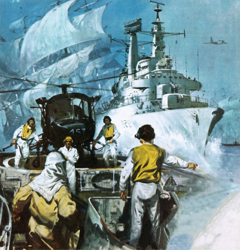British Navy, Past and Present by English School