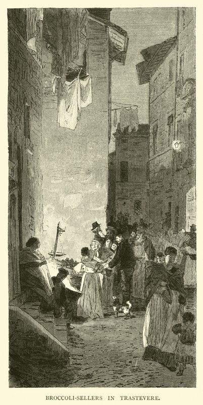 Broccoli Sellers in Trastevere by English School