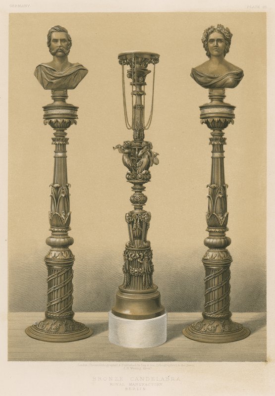 Bronze Candelabra, Royal Manufactory, Berlin by English School