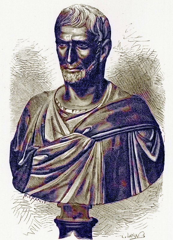Brutus, Bust in the Capitol, Illustration from History of Rome by Victor Duruy, Published 1884 by English School
