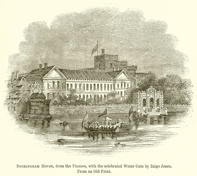 Buckingham House, from the Thames, with the Celebrated Water Gate by Inigo Jones by English School