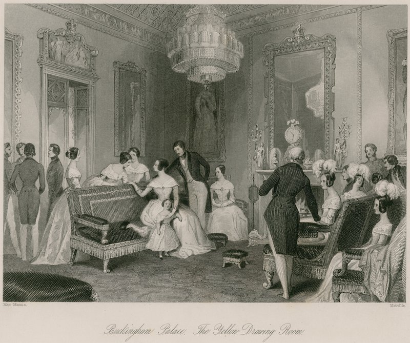 Buckingham Palace, the Yellow Drawing Room by English School