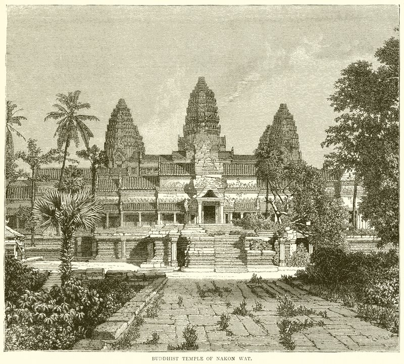Buddhist Temple of Nakon Wat by English School