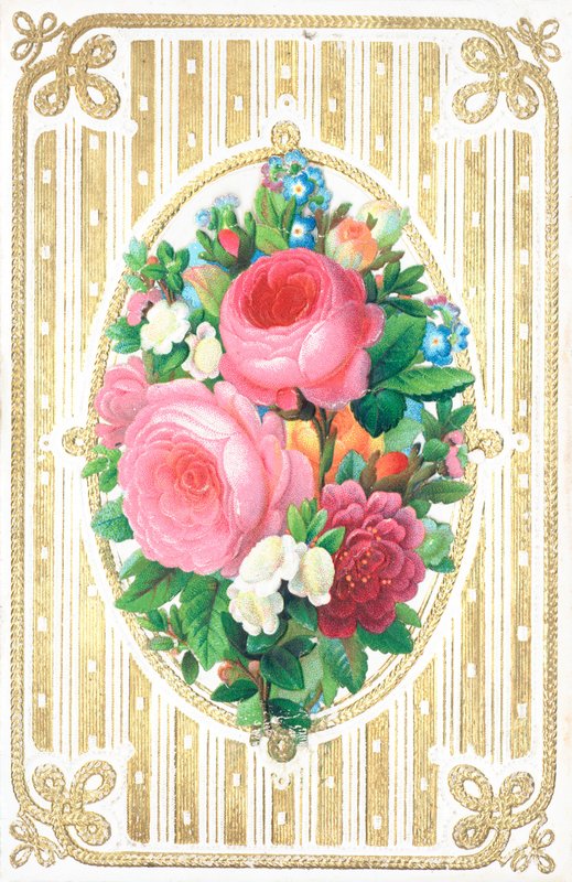 Bunch of colourful flowers by English School