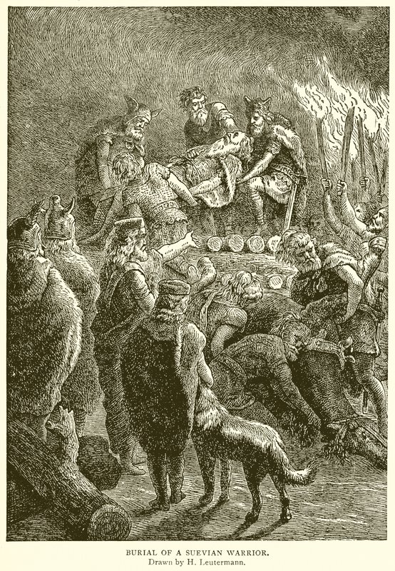 Burial of a Suevian Warrior by English School