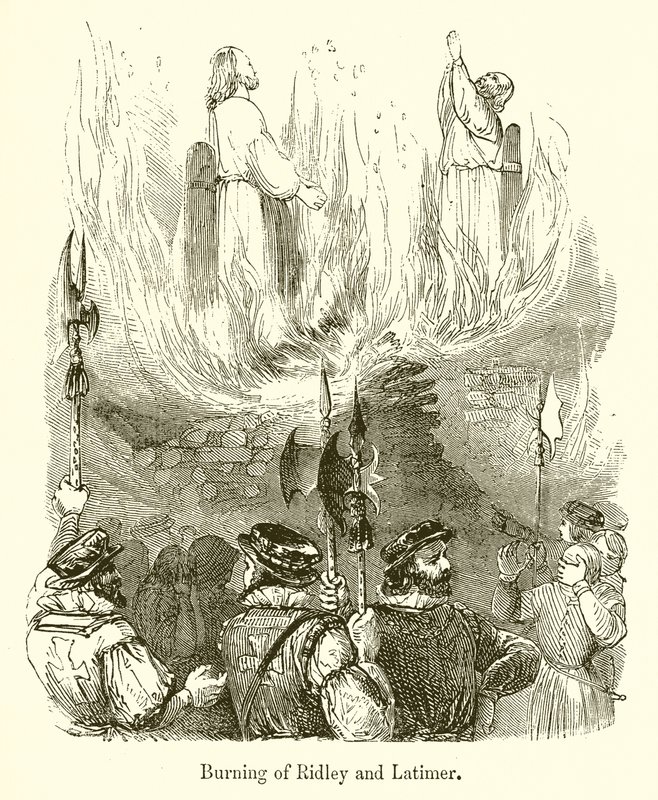 Burning of Ridley and Latimer by English School