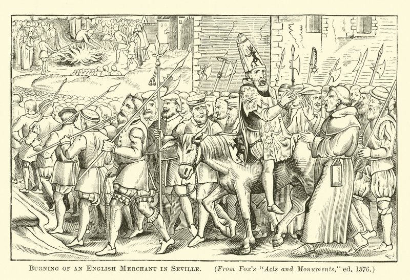 Burning of an English Merchant in Seville by English School