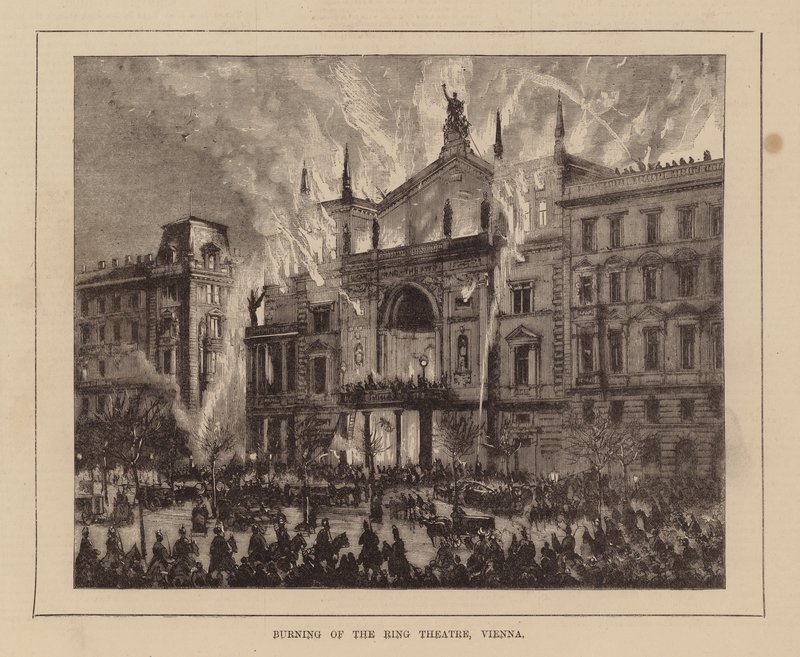 Burning of the Ring Theatre, Vienna by English School