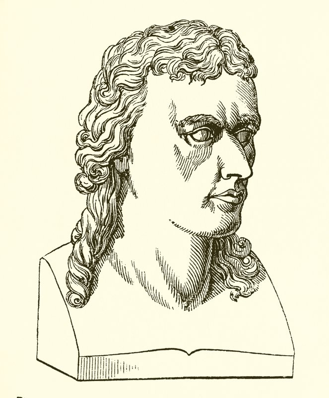 Bust of Schiller by Dannecker by English School