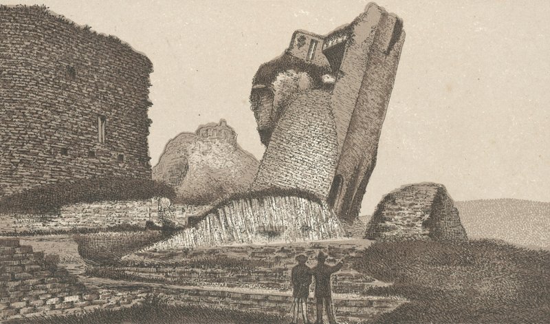 Caerphilly Castle, Leaning Tower by English School