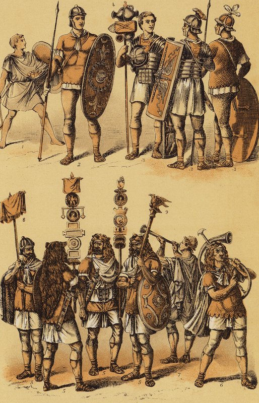 Caesar, Gallic War: Roman soldiers by English School