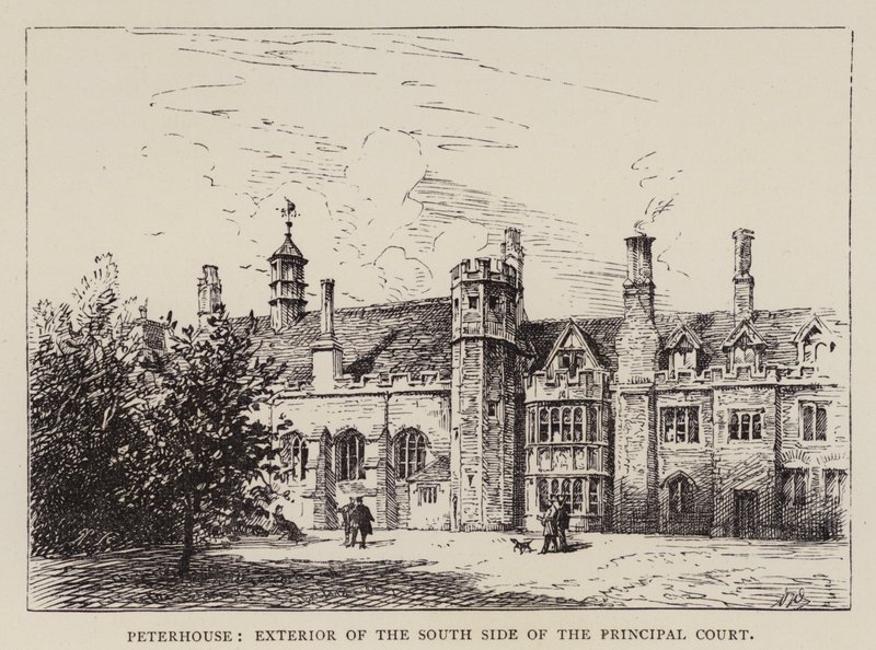 Cambridge: Peterhouse, Exterior of the South Side of the Principal Court by English School
