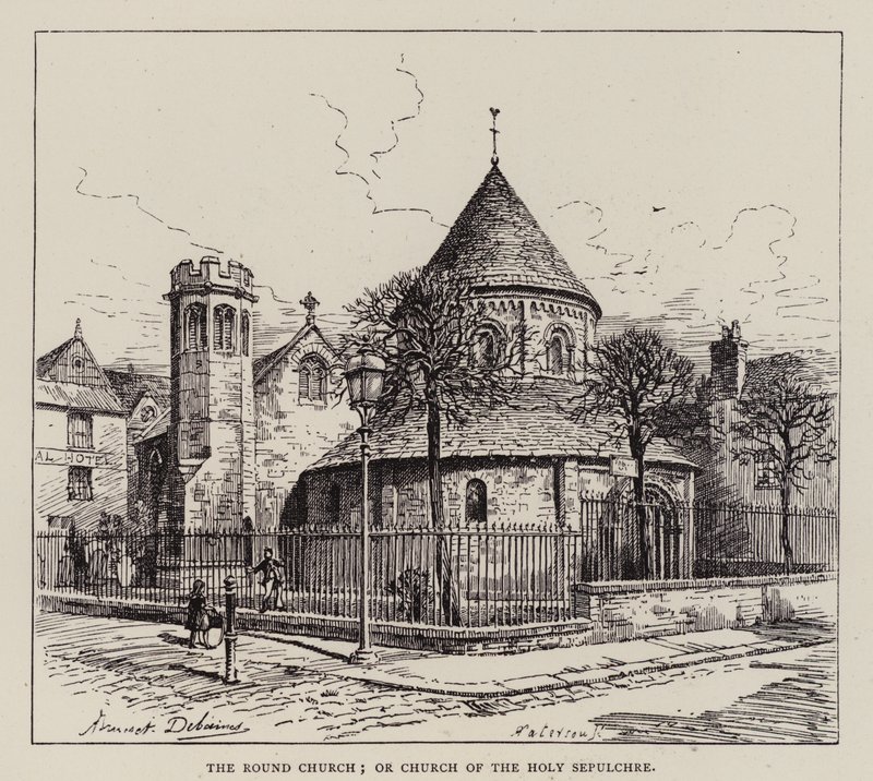 Cambridge: The Round Church; or Church of the Holy Sepulchre by English School